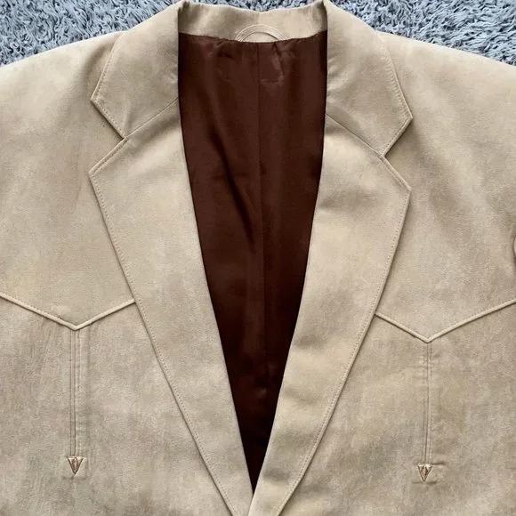 Super Cool Vintage Suede-ish Western Jacket Blazer. Size 46. Jaroun.
